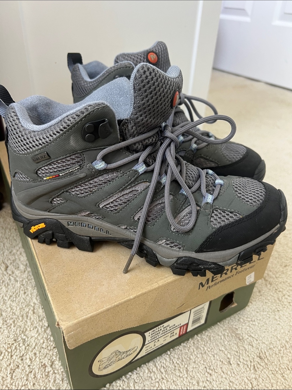 Merrell Kids Gray and Black Trail Boots